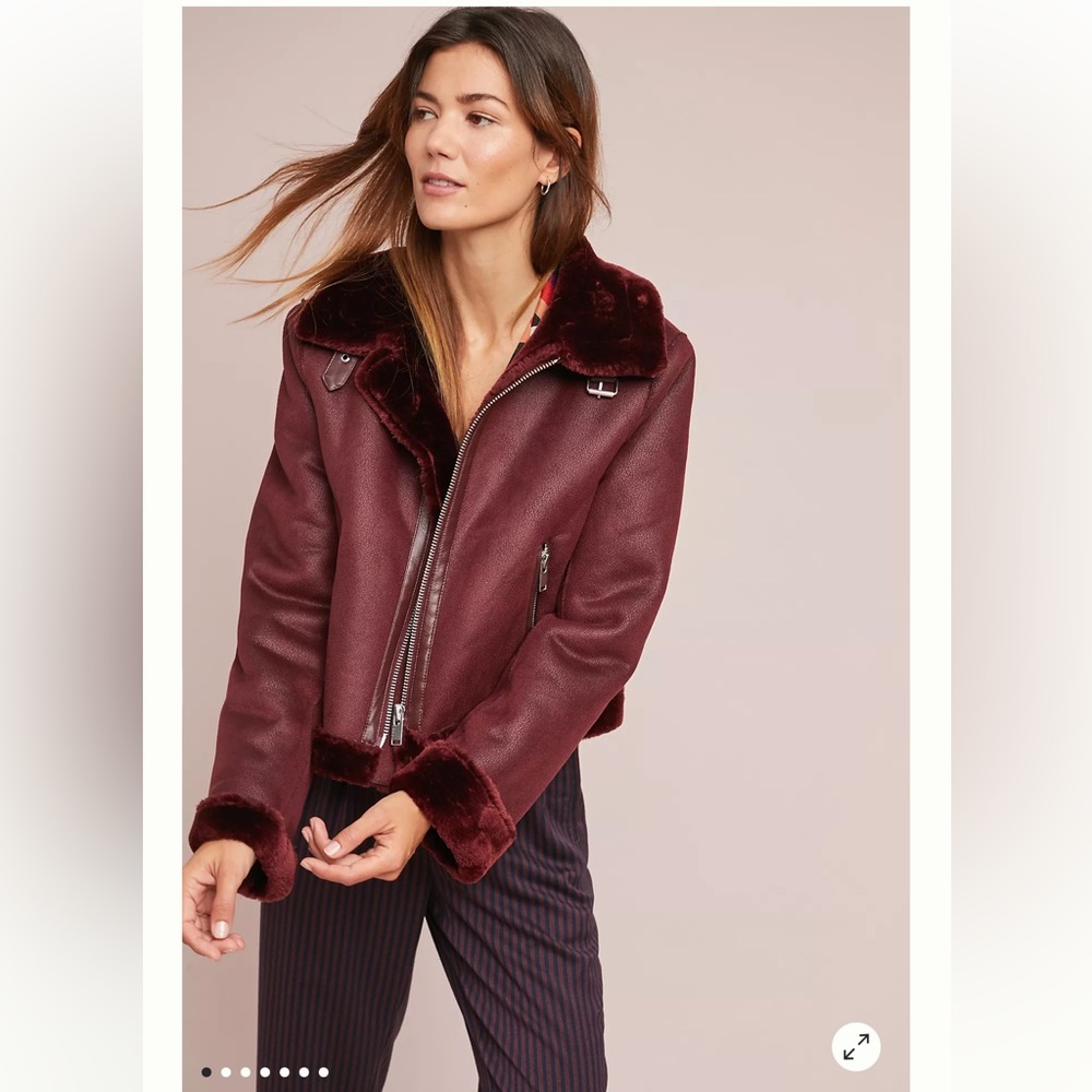 Anthropologie ett:twa Faux-Suede Moto Jacket